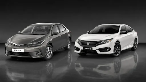 Comparação entre Toyota Corolla e Honda Civic 2023