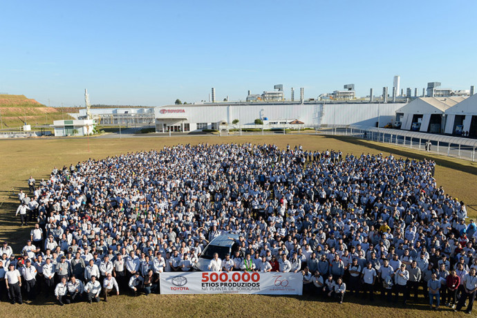 Toyota comemora 500 mil Etios produzidos em Sorocaba