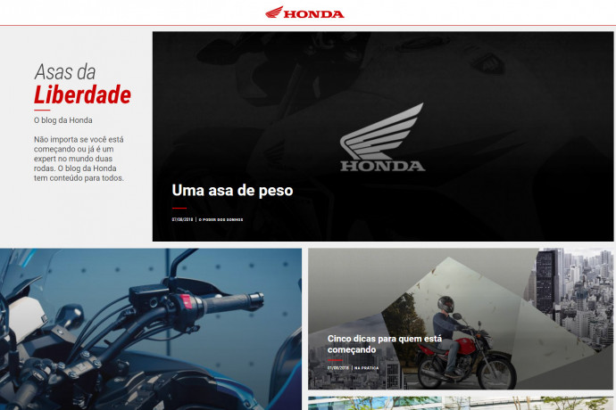 Moto Honda lança o blog &quot;Asas da Liberdade&quot;