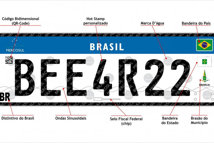 Nova placa Mercosul é lançada no Brasil