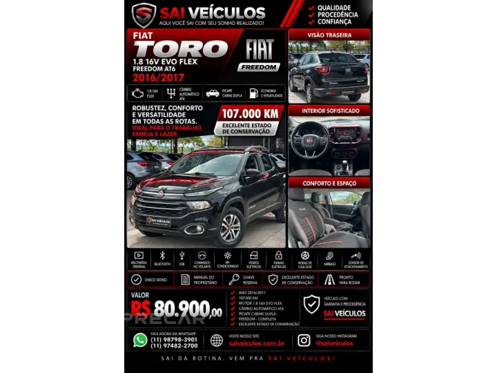 TORO 1.8 16V EVO FLEX FREEDOM AT6